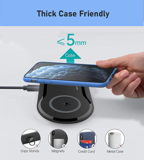 Vchiming 30W Fast Wireless Charger, 2 in 1 Wireless Charging Pad, Dual 15W Station for Galaxy, iPhone, AirPods (Black)