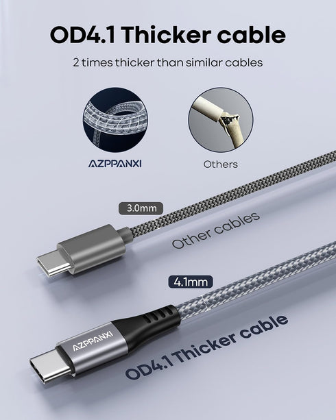 USB C to USB C Cable 20FT, Extra Long 60W Fast Charging Cable, Premium Nylon Braided for iPhone 15 Pro Max, Galaxy,