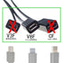 USB C to Micro USB Cable, 90 Degree USB Type C Male to Micro USB Female Adapter Charging Cable, 2PCS (V8F-CMST, 25CM)