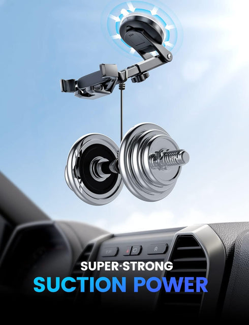 eSamcore Windshield Phone Mount for Car, Gravity Suction Cup Phone Holder for Car Window Dashboard for iPhone 14