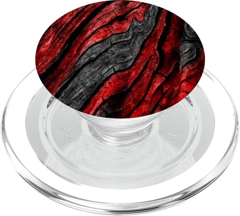 Black Red Wood Grain Clear PopSockets PopGrip for MagSafe