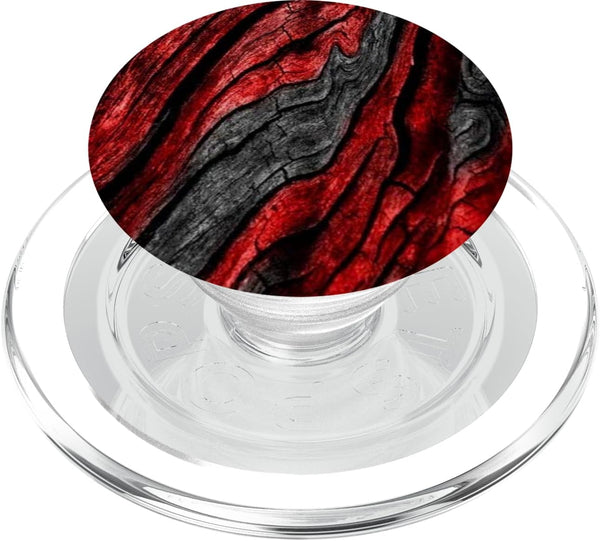 Black Red Wood Grain Clear PopSockets PopGrip for MagSafe