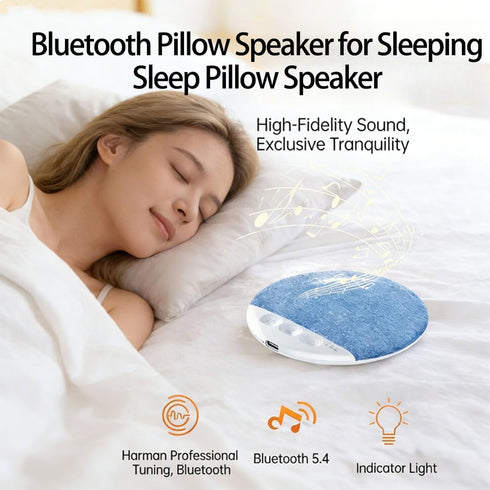 Scabre S1 2026 1PCS) Under Pillow Speaker, Ultra Thin Bluetooth Pillow Speaker for Sleeping, Wireless Hi-Fi Pillow