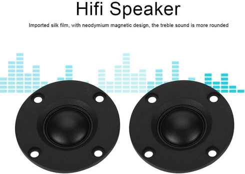 SUNGOOYUE HiFi Speaker, 2Pcs 30W 6O Silk Film Dome Speaker Magnet Treble Tweeter Loudspeaker