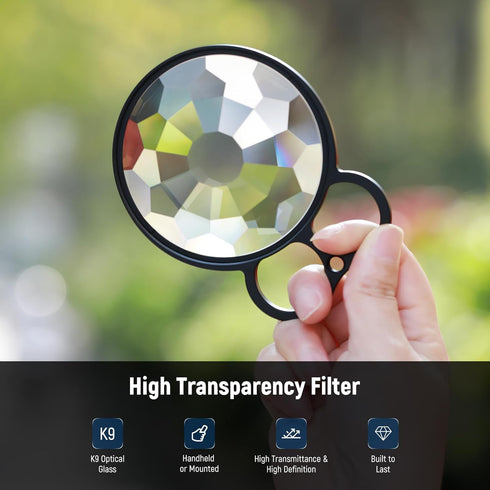 NEEWER 77mm Handheld Kaleidoscope Prism Lens Filter, Glass Prism Camera Lens Effect Filter for DSLR Photography