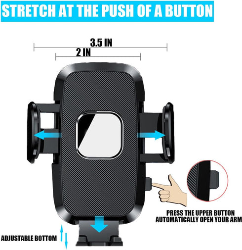 3 in 1 Car Phone Holder, Universal Dashboard Windshield Air Vent Mount, Suction Cup & Clip, Hands-Free for iPhone