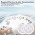 Pyle Marine Speakers - 4 Inch 2 Way Waterproof Outdoor Audio Stereo Sound System, 100 Watt Power, 1 Pair, White