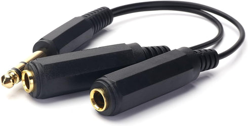 SiYear 6.35mm 1/4 inch Male Plug Stereo to 2 Dual 1/4 "TRS Female Jack Connector | Audio Speaker Cable, Y Splitter