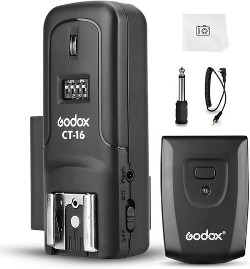 GODOX CT-16 Wireless Radio Flash Trigger Receiver Kit,433MHz 2 in 1 Flash Transmitter