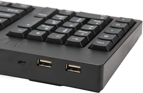 Dpofirs Left Handed Keyboard - 109 Keys Micro USB Ergonomic Layout, Plug and Play Office Keyboard for Business