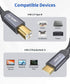10ft JSAUX USB C to USB B Printer Cable - Nylon Braided, Compatible with MacBook Pro, HP, Epson, Canon, Brother