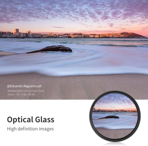 K&F Concept 82mm Variable ND2-ND400 ND Lens Filter (1-9 Stops) for Camera Lens, Adjustable Neutral Density Filter with
