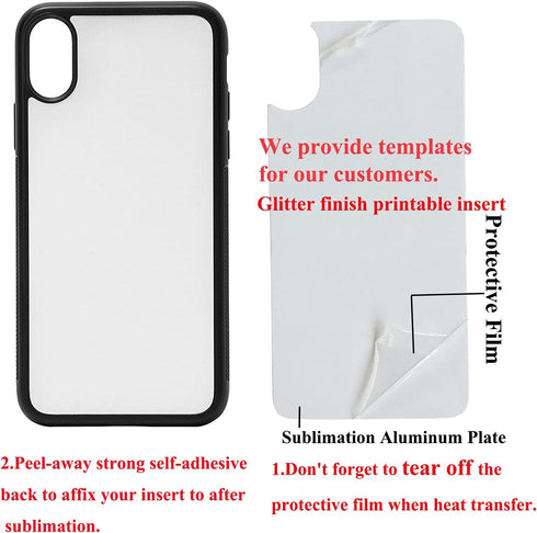 JUSTRY 5 PCS Sublimation Blanks Phone Case Covers for Apple iPhone X/10, iPhone Xs 5.8 Inch, DIY Printable