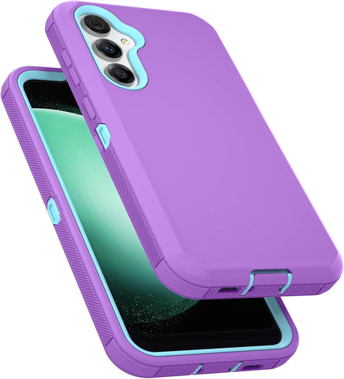 for Samsung Galaxy S23 FE 5G Case, Triple Layer Heavy Duty Armor Rugged Shockproof Protection, Purple