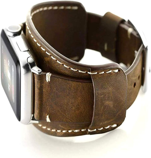 Compatible with Apple Watch Bands 38mm 40mm 41mm 42mm Genuine Leather Strap for iWatch Band Series 10