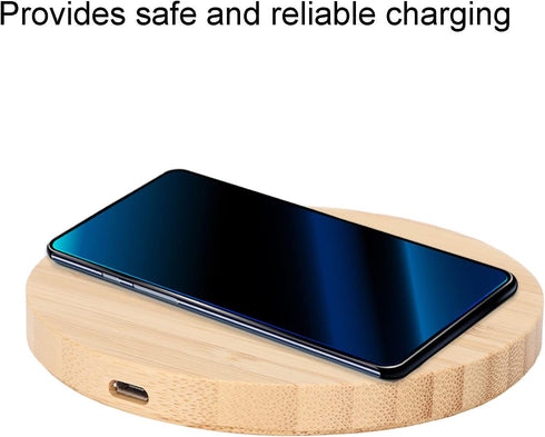 Wireless Charger Pad, Bamboo Wood 10W Fast Charging Station for Cell Phones, Compatible with S8, S8 Plus, S7, S7 Edge,