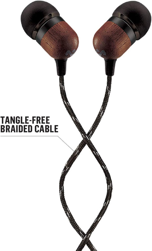 House of Marley Smile Jamaica Wired Earphones, Noise Isolating Design, Sustainable Materials, Signature Black