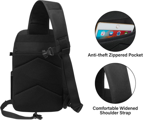 MOSISO Camera Sling Bag, Tactical Crossbody Bag Case with Tripod Holder for Canon/Nikon/Sony