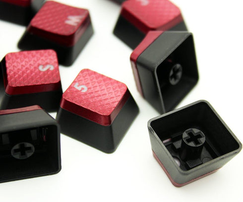 HUYUN 1set FPS Backlit Key Caps Replacement for Corsair Gaming Keyboards, Cherry Key Switches (Red)