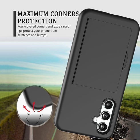 Asuwish Samsung Galaxy A54 5G Phone Case with Tempered Glass Screen Protector, Card Holder Slot, Kickstand Protective