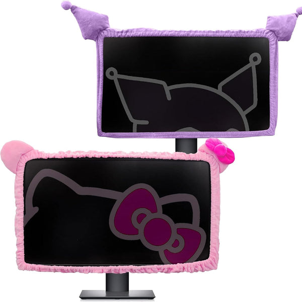 Kakurookie 23'' - 34'' Computer Monitor Protective Cover with Cat Ear Design, Cute