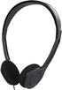 Bulk Over The Head Inexpensive Disposable Headphones Wholesale Lot Kids Individually Bagged for Schools, Libraries, Hospitals (1 Pack, Black)