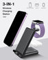 Wireless Charging Station, 3 in 1 Stand Made for Apple Watch Ultra/9/8/7/6/SE/5/4/3, Fast Wireless Charger for iPhone