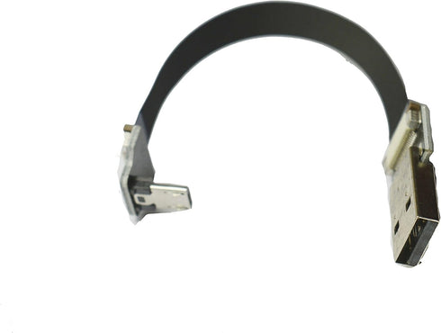 Short Micro USB Flat Slim Thin Ribbon FPC Cable Micro USB 90 Degree Angle to Standard USB A for Charging and Sync