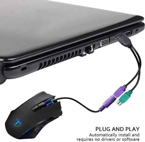 UCEC PS/2 to USB Adapter Converter for PS2 Keyboard and Mouse