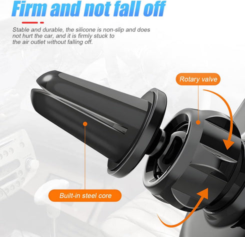 Car Air Vent Phone Mount Upgrade Military Gravity Holder with Clip, Auto-Lock Cell Mobile Phone Hands Free Cradle