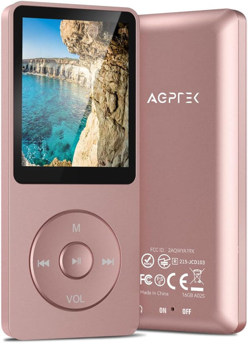 AGPTEK A02S 16GB MP3 Player, 70 Hours Playback Lossless Sound Music Player, Supports