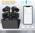 Black True Wireless Earbuds, Bluetooth 5.0, Touch Control, Active Noise Cancelling, Type-C Charging Case 320mAh