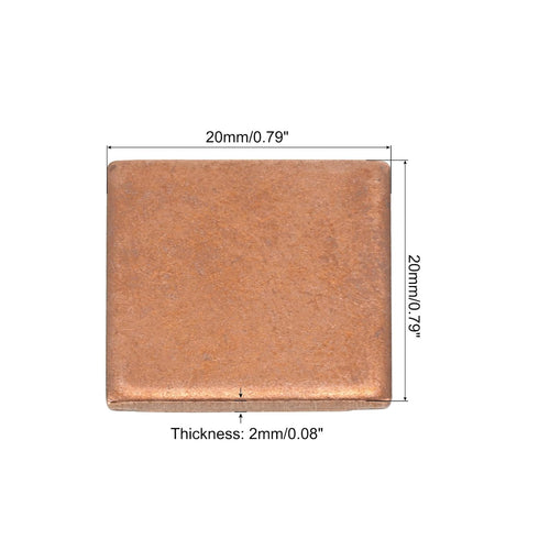 MECCANIXITY Heatsink Copper Sheet Shim, 2mm Thickness 20 x 20mm Pads with Thermal Conductive Adhesive Tape for Desktop Computer GPU CPU Cooling Patch 5 Set