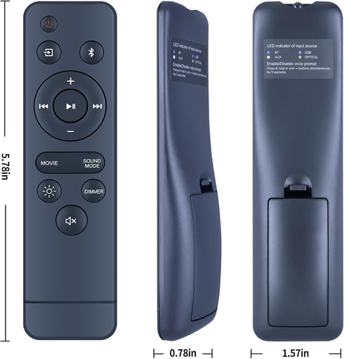 RYQIF 20 Inch 100075108 Replacement Remote Control Intended for Onn Soundbar Sound Bar Speaker