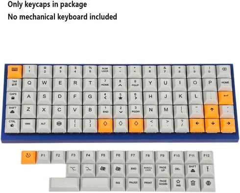 YMDK 75 Keys DSA Dye Sub PBT Keycaps for Ortholinear Layout MX Keyboards, XD75, ID75, Planck, Preonic