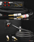 Nakamichi Excel Series 24k Gold Plated Banana Plug with 12AWG Speaker Cable Wire, 3 Feet, Heavy Duty Braided
