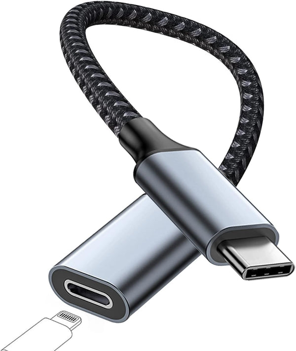 USB C to Lightning Audio Adapter for iPhone 15 Pro Max, USB Type C Male to Lightning Female Headphones Cable Converter