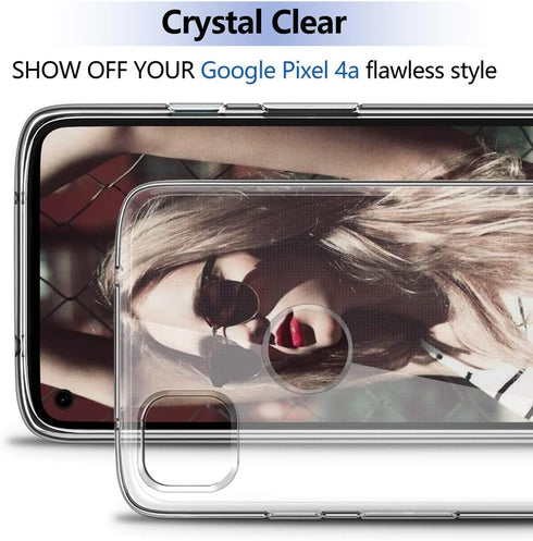 SNOSHO Slim Thin Soft Skin Silicone Case for Google Pixel 4a, Anti-Scratch Shockproof Cover, Crystal Clear