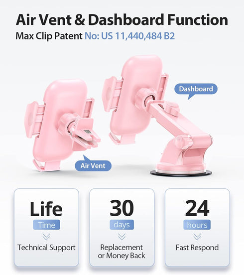 VICSEED Phone Holders for Car, Universal Cell Phone Mount with Super Suction Power for Dashboard Windshield Vent