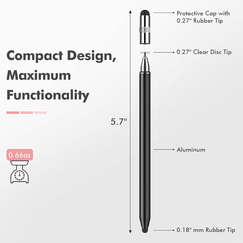 MEKO 3 in 1 Stylus Pens, High Sensitivity & Precision Capacitive Pencil for Apple iPad, iPhone, Tablets (2