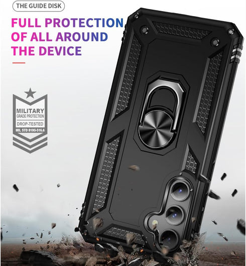 Yiakeng Military Grade Protective Case for Samsung Galaxy S23 FE, with HD Screen Protector, Black
