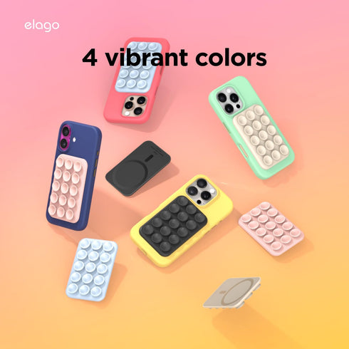 elago Magnetic Suction Cup Phone Mount Compatible with MagSafe Case, Removable Silicone Sticky Grip Holder for iPhone