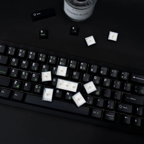 PBT Keycaps 129 Keys Minimalist Black Keycaps - Dye Sublimation Custom Keycaps for Cherry Gateron MX Switches Mechanical