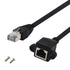 GINTOOYUN Panel Mount RJ45,RJ45 Male to Female Screw Panel Mount CAT6/5e/5 Shielded Network LAN Extender Cord Connector (LINE)