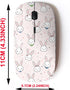 2.4G Wireless Mouse with Cute Pattern Design for All Laptops and Desktops with Nano Receiver - Cute Adorable Kawaii Rabbit Bunny