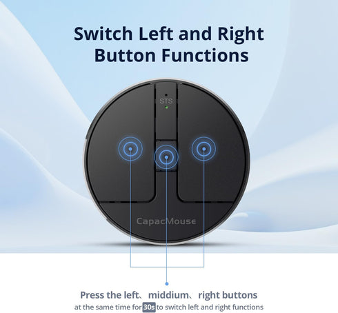 Stylish Mini Round Mouse with Pressure Sensing Reel, Ultra Portable Wireless Connectivity: Wired, 2.4G, Dual Bluetooth,