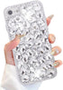 TPU Soft 3D Heavy Duty Case for iPhone SE 2020/iPhone 8/iPhone 7, Stunning Stones Crystal Rhinestone Glitter Cover