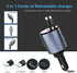 Retractable Car Charger, 66W 4 in 1 Super Fast Charging with 2 Retractable Cables and 2 USB Ports for iPhone