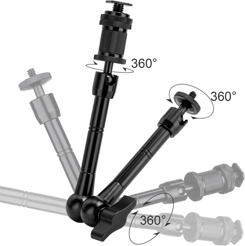 FOMITO 11 inch Articulating Magic Arm + Super Clamp for DSLR Rig Camera, LCD Monitor, LED Video Light