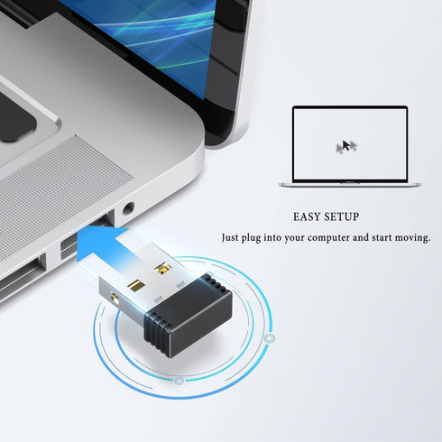 WFB 1 Mouse Jiggler Undetectable Silent Portable USB Mouse Mover Simulator, Auto Random Cursor Movement to Keep